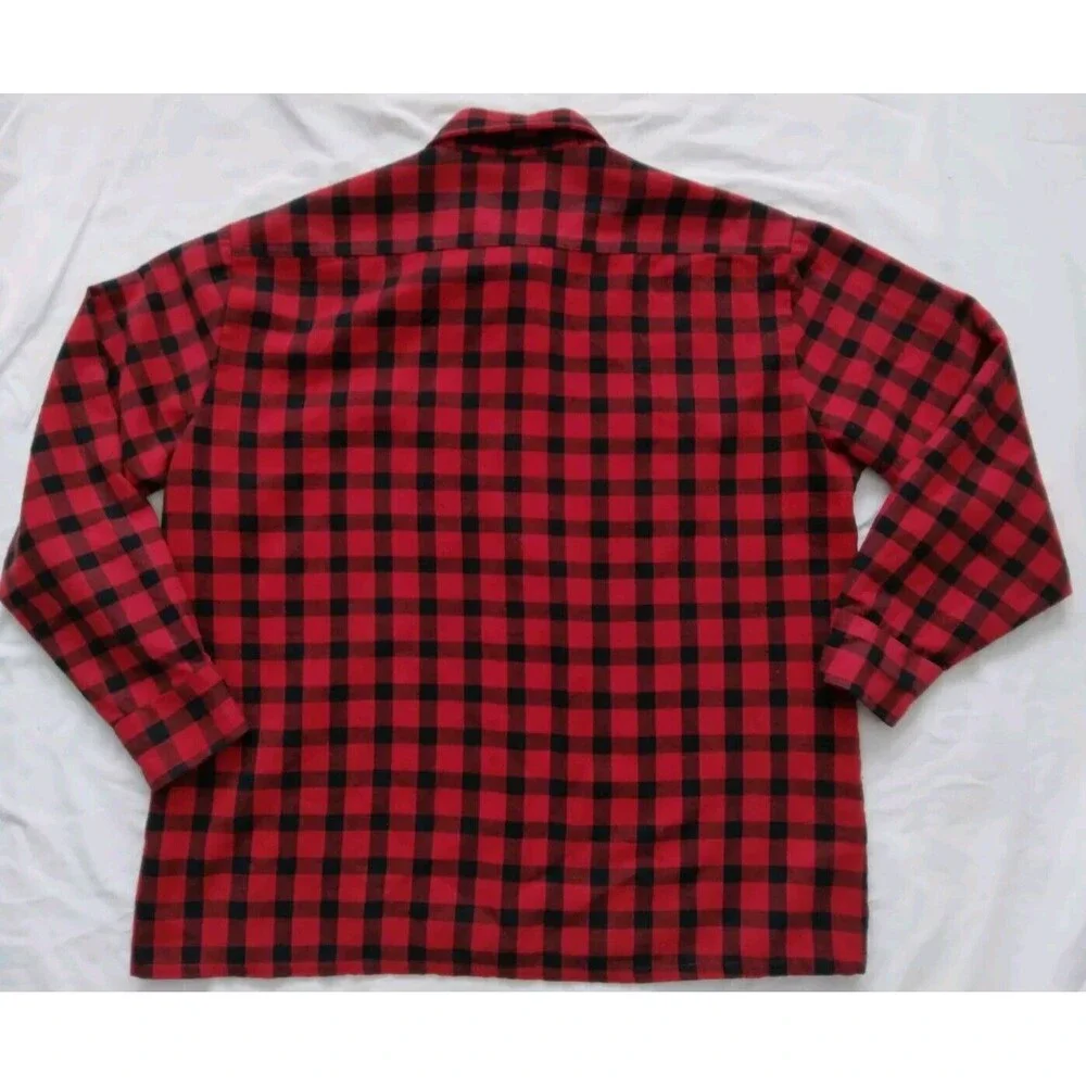 Vintage Buffalo Plaid Shirt Button Down Red Black Check Lumberjack Mens Size XL - Picture 7 of 8